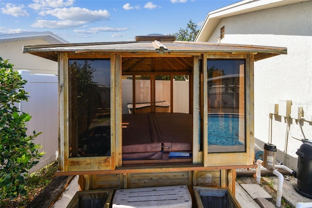 exterior space with a gazebo