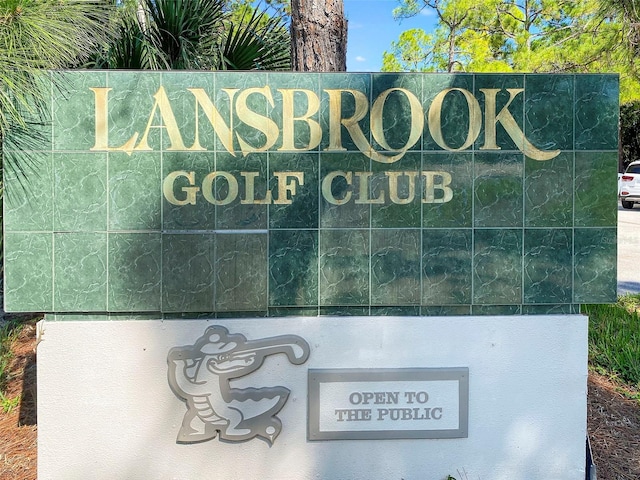 view of community sign