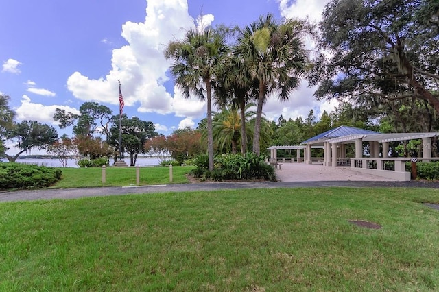 view of yard with a gazebo