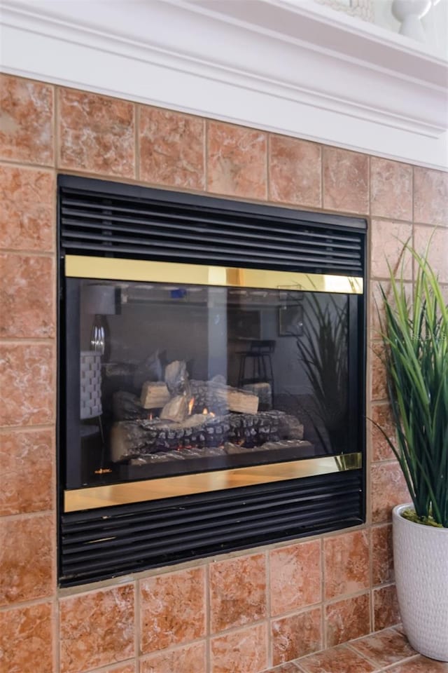 3964 Silk Oak Ln, Palm Harbor, FL 34685 - detailed view of a tile fireplace