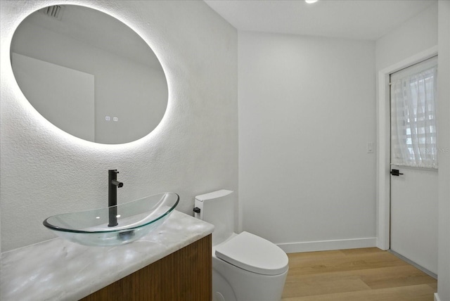 6627 Dolphin Cove Dr, Apollo Beach, FL 33572 - bathroom with wood finished floors and vanity