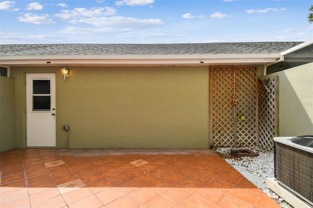 view of patio featuring central air condition unit