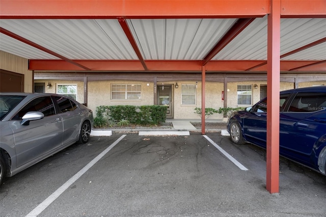 view of covered parking lot