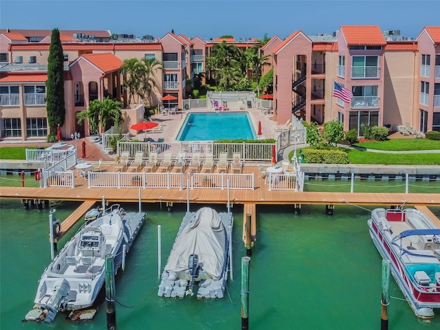 dock featuring a water view