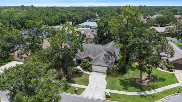 3808 Hollow Wood Dr, Valrico, FL 33594 - aerial view of residential area featuring a heavily wooded area