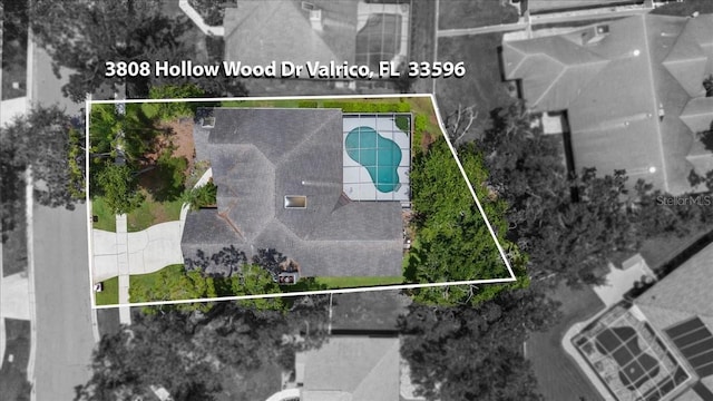 3808 Hollow Wood Dr, Valrico, FL 33594 - bird's eye view of a pool