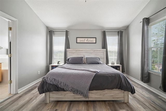 3056 Pointeview Dr, Tampa, FL 33611 - bedroom with baseboards, a textured ceiling, wood finished floors, and multiple windows