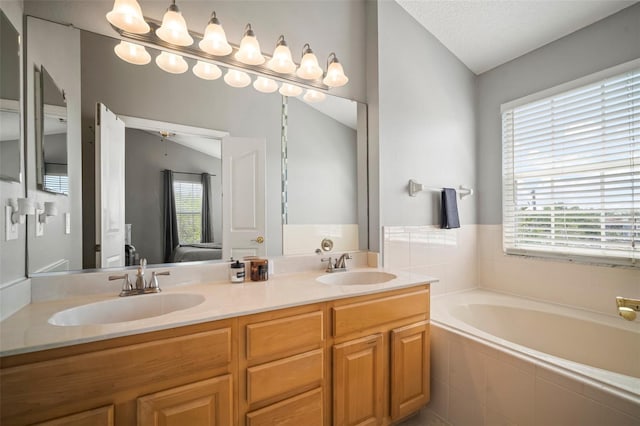 3056 Pointeview Dr, Tampa, FL 33611 - full bath with a healthy amount of sunlight, a sink, and a garden tub