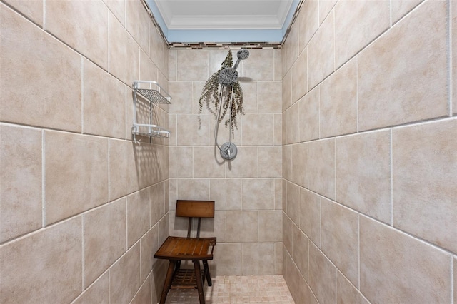 1120 E Kennedy Blvd Unit 1228, Tampa, FL 33602 - bathroom view of ornamental molding and a tile shower