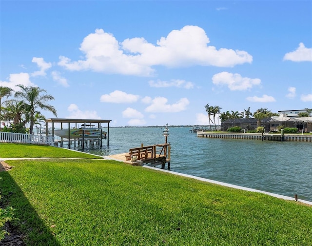 4333 48th Ave S, Saint Petersburg, FL 33711 - dock area with a water view and a yard