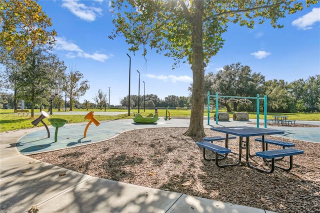 15314 Sherwood Forest Dr, Tampa, FL 33647 - view of jungle gym featuring a yard and view of scattered trees