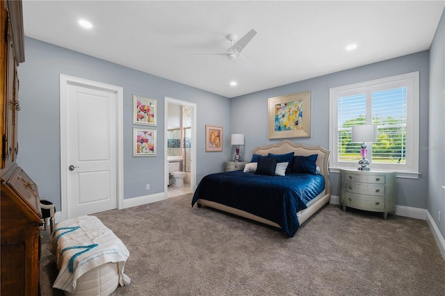 17305 Ballmont Park Dr, Odessa, FL 33556 - bedroom featuring baseboards, carpet floors, and ensuite bathroom