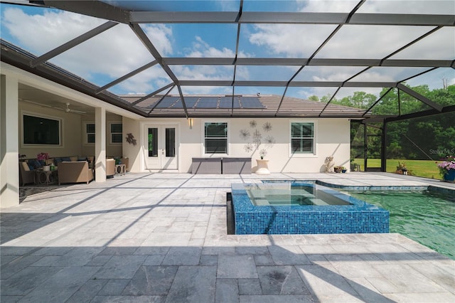 17305 Ballmont Park Dr, Odessa, FL 33556 - view of pool featuring a patio, french doors, and outdoor lounge area