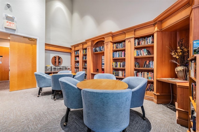 9723 Rolling Cir, San Antonio, FL 33576 - sitting room featuring carpet floors and a towering ceiling