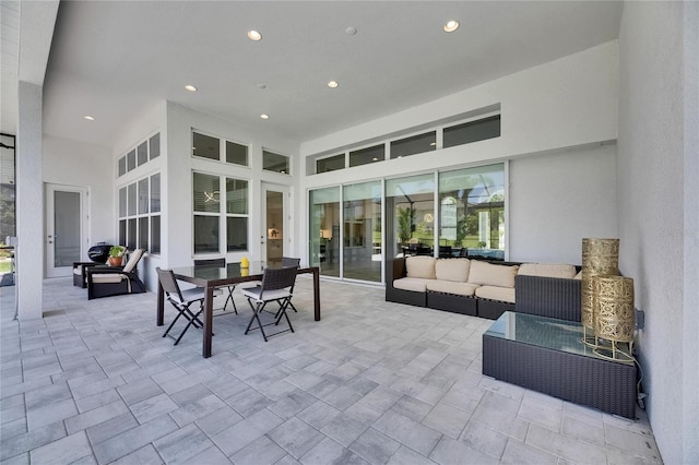 view of patio featuring outdoor lounge area