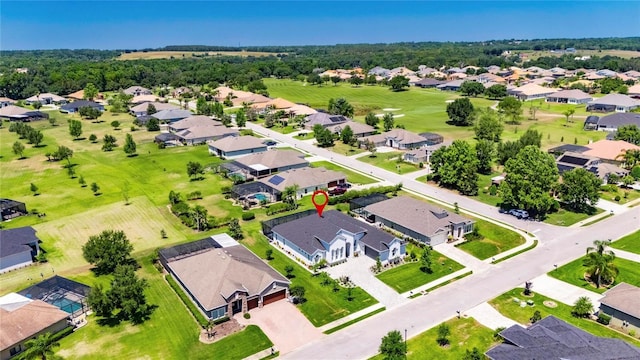 birds eye view of property with a residential view