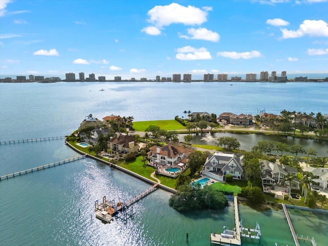 429 St Andrews Dr, Belleair, FL 33756 - drone / aerial view of a large body of water and city skyline