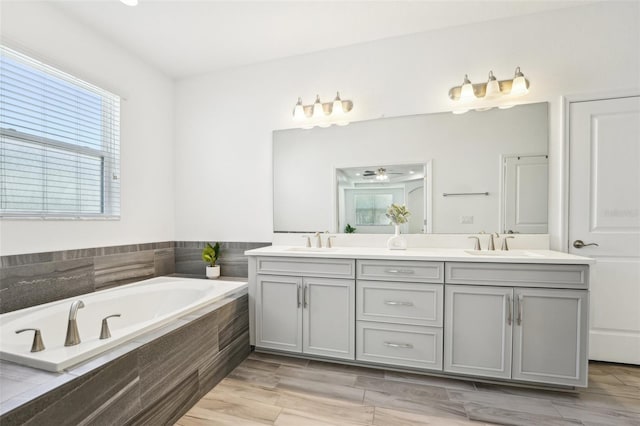 1741 Cherry Walk Rd, Lutz, FL 33558 - bathroom with a bath, a sink, and a healthy amount of sunlight