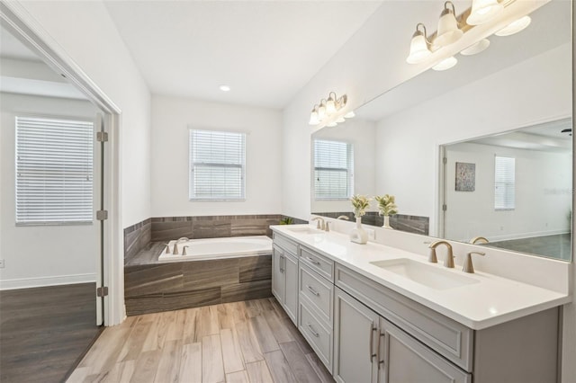 1741 Cherry Walk Rd, Lutz, FL 33558 - bathroom with a wealth of natural light, a garden tub, and a sink