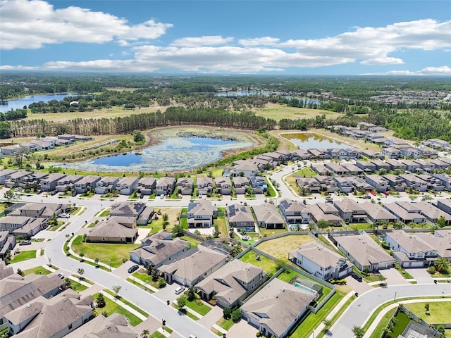 1741 Cherry Walk Rd, Lutz, FL 33558 - drone / aerial view featuring a water view and a residential view