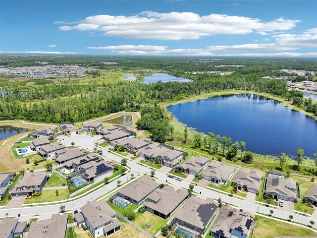 1741 Cherry Walk Rd, Lutz, FL 33558 - aerial view featuring a water view and a residential view