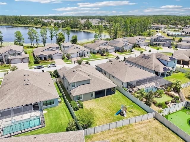 1741 Cherry Walk Rd, Lutz, FL 33558 - aerial view featuring a residential view and a water view