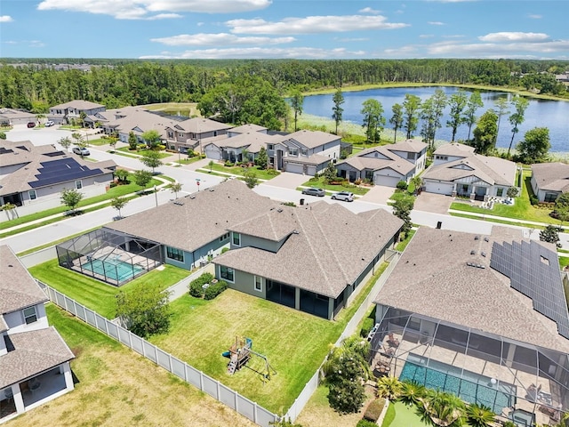 1741 Cherry Walk Rd, Lutz, FL 33558 - aerial view featuring a residential view and a water view
