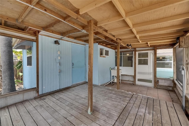view of unfurnished sunroom
