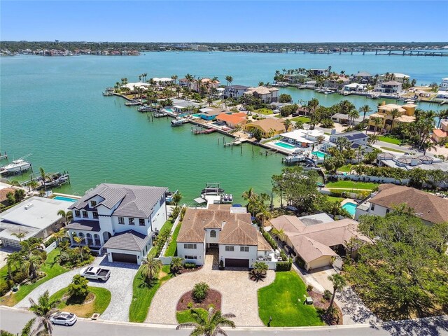 2233 Donato Dr, Belleair Beach, FL 33786 - aerial view with a water view and a residential view