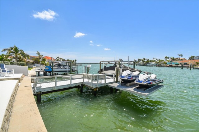 2233 Donato Dr, Belleair Beach, FL 33786 - dock area with boat lift and a water view
