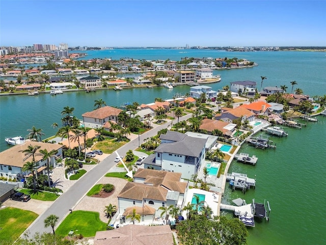 2233 Donato Dr, Belleair Beach, FL 33786 - birds eye view of property with a water view and a residential view