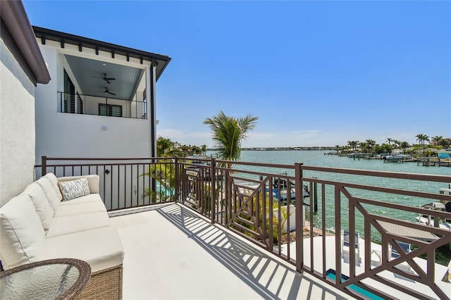 2233 Donato Dr, Belleair Beach, FL 33786 - balcony featuring an outdoor hangout area and a water view