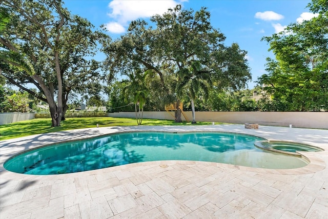 1600 Magnolia Rd, Belleair, FL 33756 - view of pool with a patio area and a pool with connected hot tub