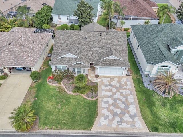 drone / aerial view featuring a residential view