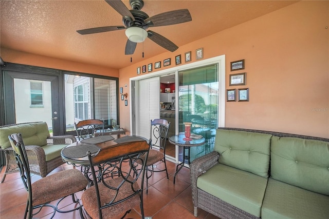 view of patio with a ceiling fan