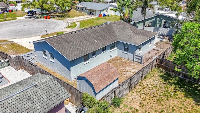 aerial view featuring a residential view