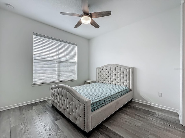 17683 Ramble On Way, Land O Lakes, FL 34638 - bedroom with baseboards, ceiling fan, and wood finished floors