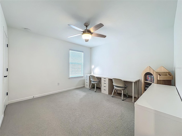 17683 Ramble On Way, Land O Lakes, FL 34638 - office featuring baseboards, ceiling fan, and light colored carpet