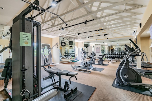 2400 Feather Sound Dr Unit 735, Clearwater, FL 33762 - exercise room featuring baseboards and carpet flooring