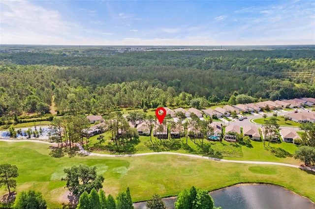 23935 Coral Ridge Ln, Land O Lakes, FL 34639 - aerial view of residential area with a heavily wooded area, a large body of water, and a local golf course
