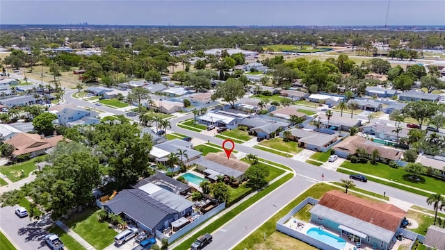 aerial view with a residential view