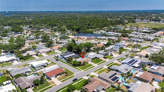 aerial view with a residential view