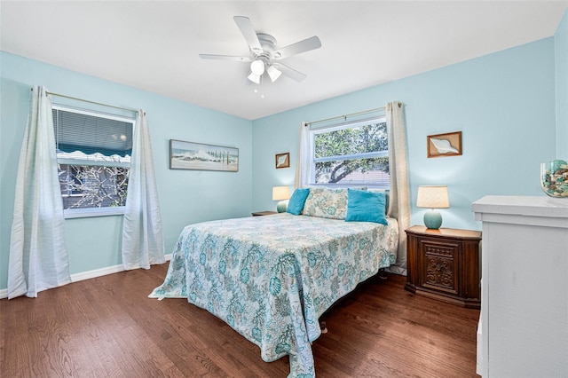 2134 6th Ave N, Saint Petersburg, FL 33713 - bedroom featuring baseboards, ceiling fan, and wood finished floors