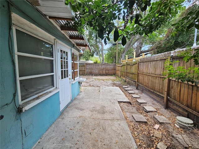 view of patio featuring a fenced backyard