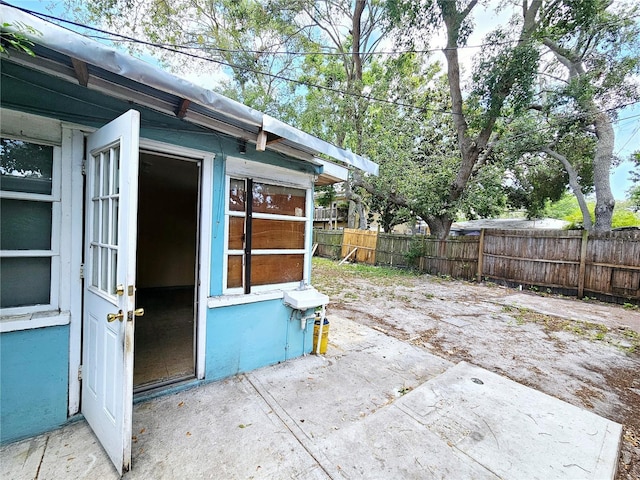 exterior space featuring fence