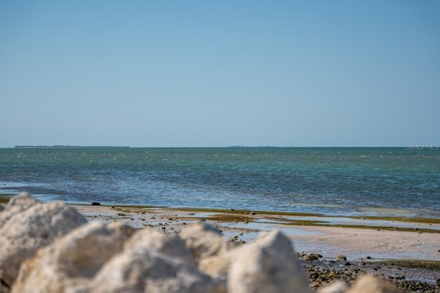 property view of water featuring a beach view
