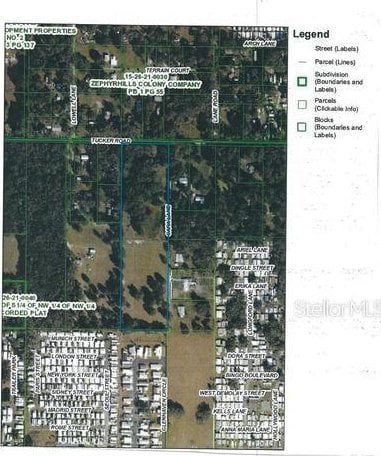 37348 Tucker Rd, Zephyrhills, FL 33541 - map / location with property boundaries highlighted