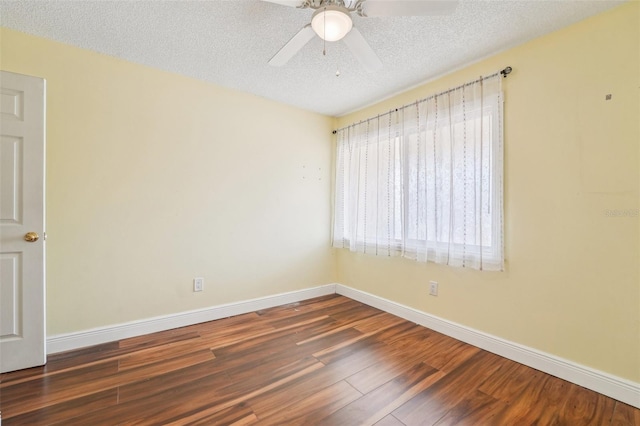 1515 12th Ct SE Unit 55, Largo, FL 33771 - unfurnished room with wood finished floors, ceiling fan, baseboards, and a textured ceiling