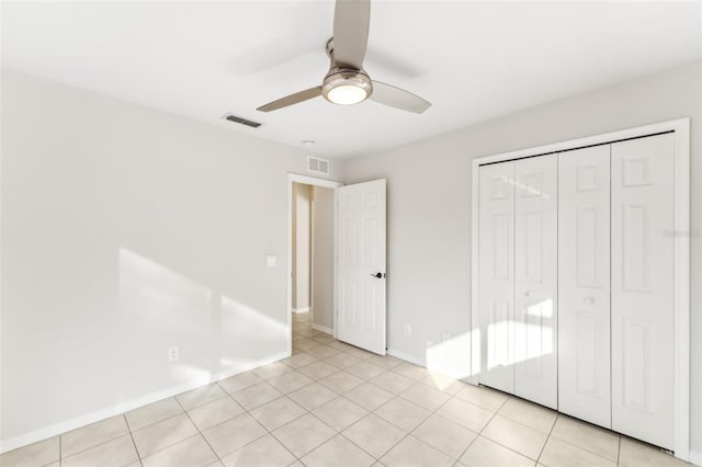 926 SW 37th St, Cape Coral, FL 33914 - unfurnished bedroom featuring visible vents, a ceiling fan, baseboards, and a closet