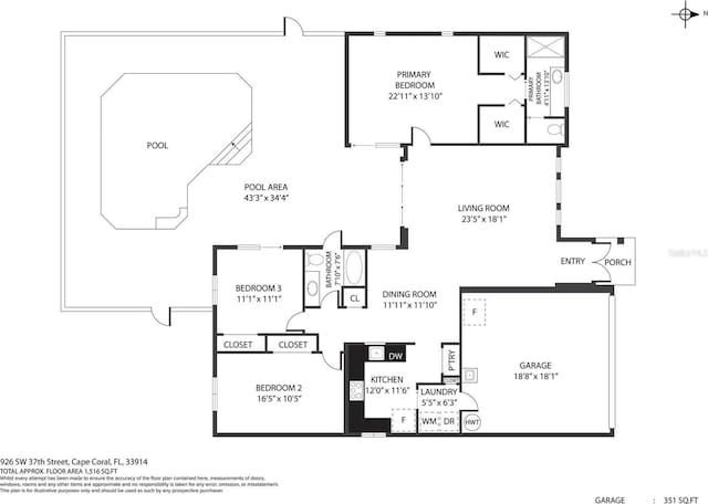 926 SW 37th St, Cape Coral, FL 33914 - plan